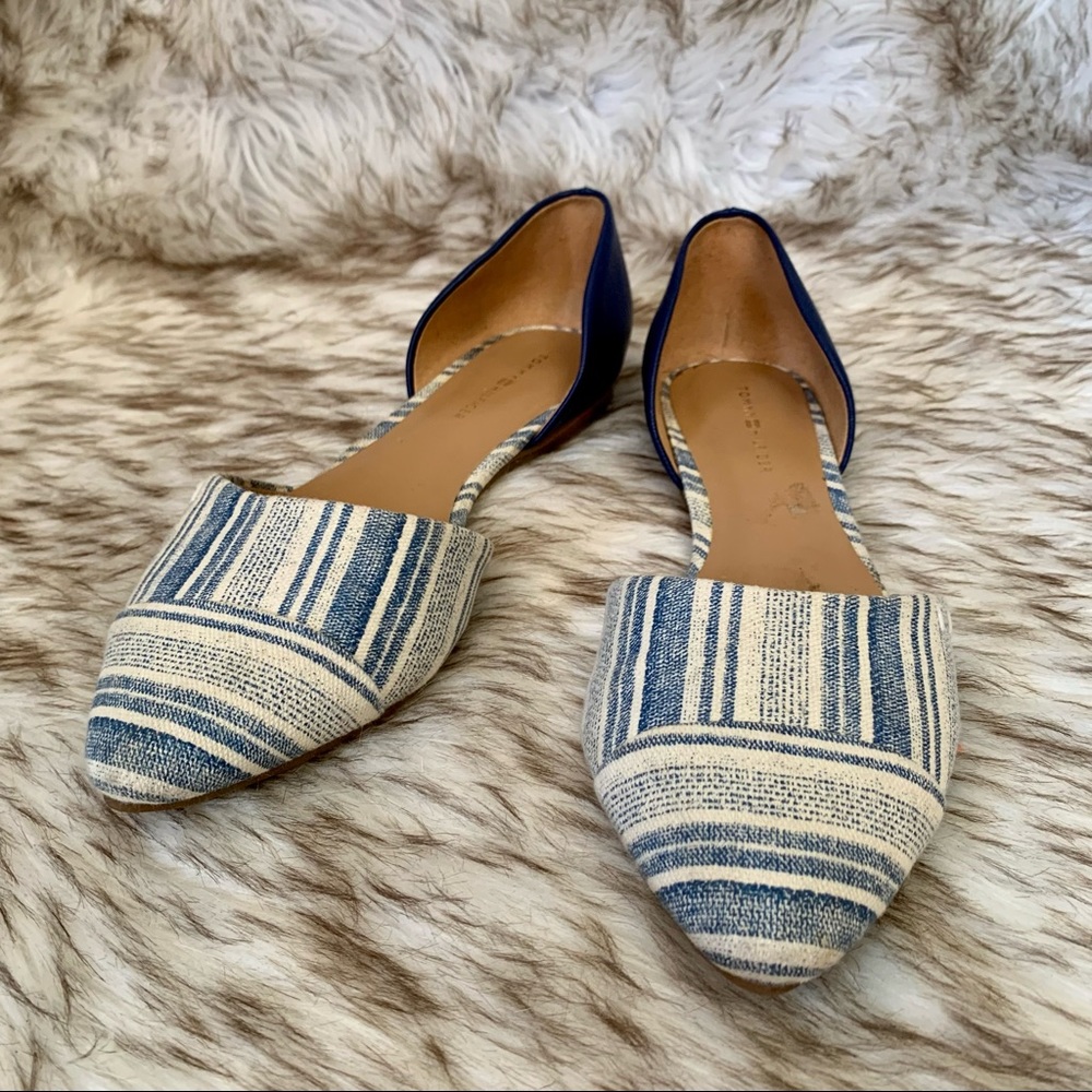 Tommy Hilfiger blue and white flats